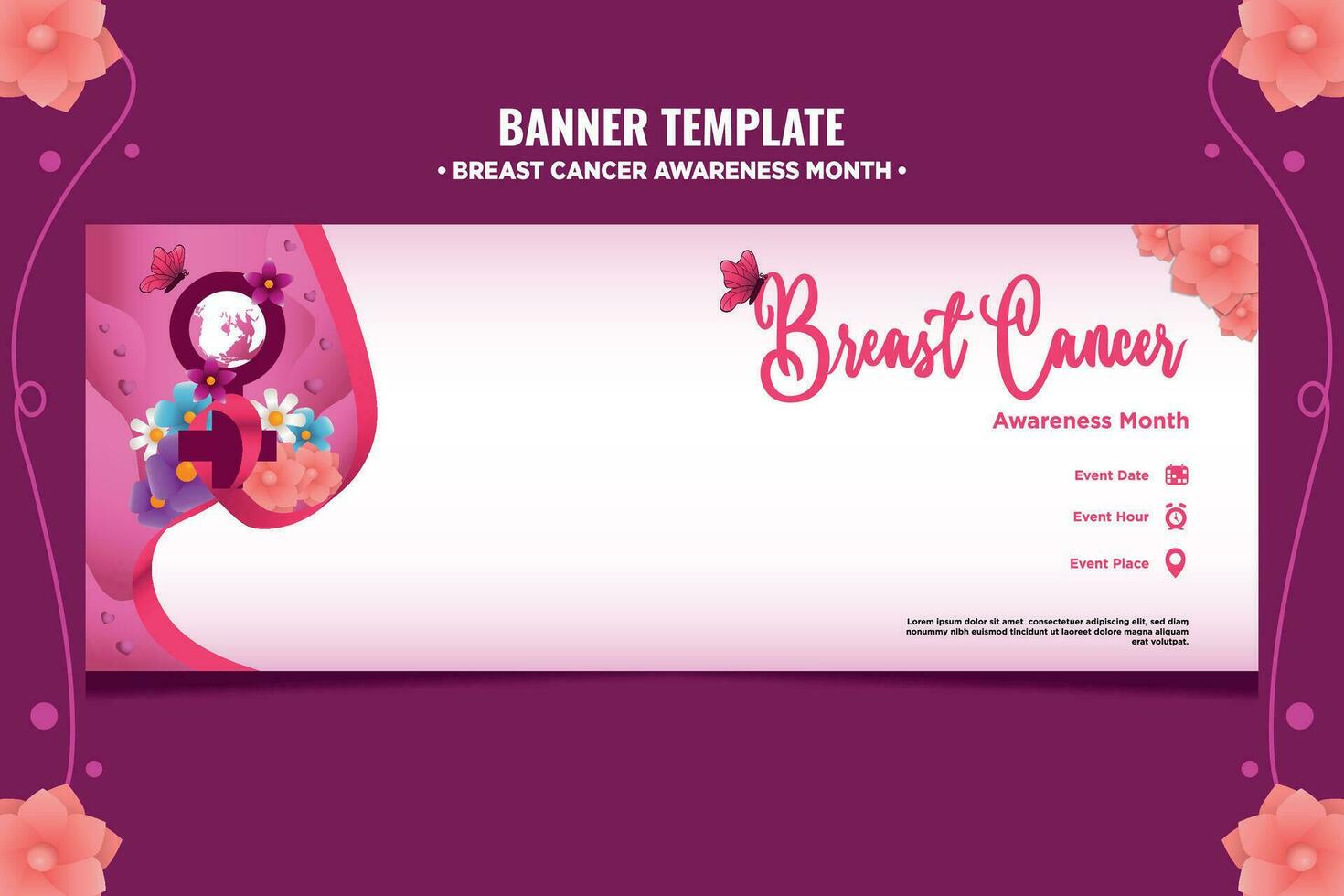 Banner Template Breast Cancer Awareness Month vector