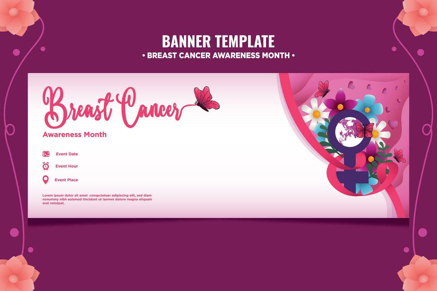 Banner Template Breast Cancer Awareness Month vector