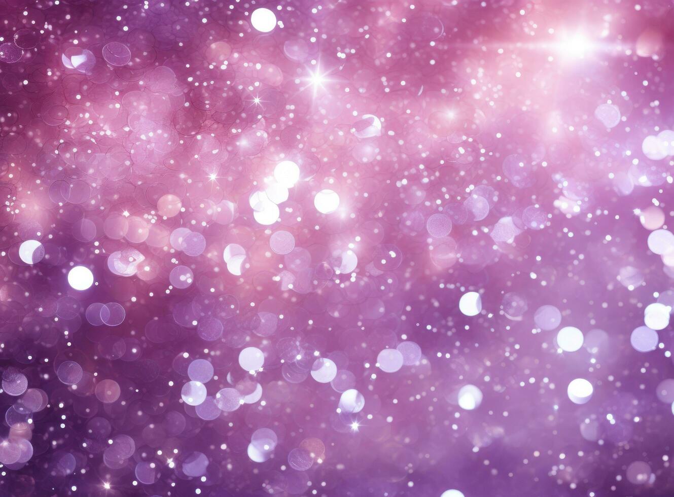 Purple and silver glitter bokeh background with light diffraction photo