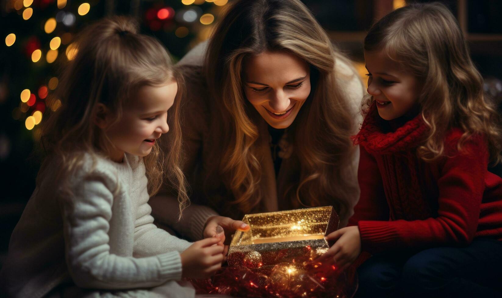 Woman buying christmas gift photo