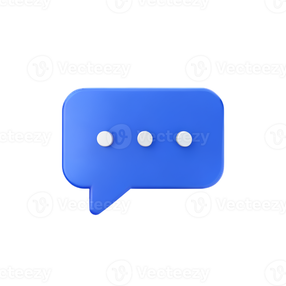 chat bubble 3d rendering icon illustration png