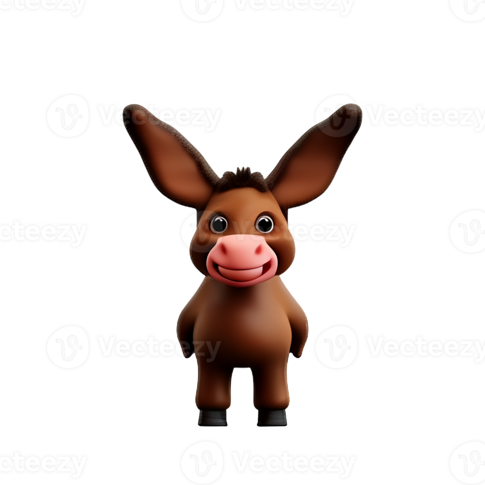 donkey 3d rendering icon illustration png