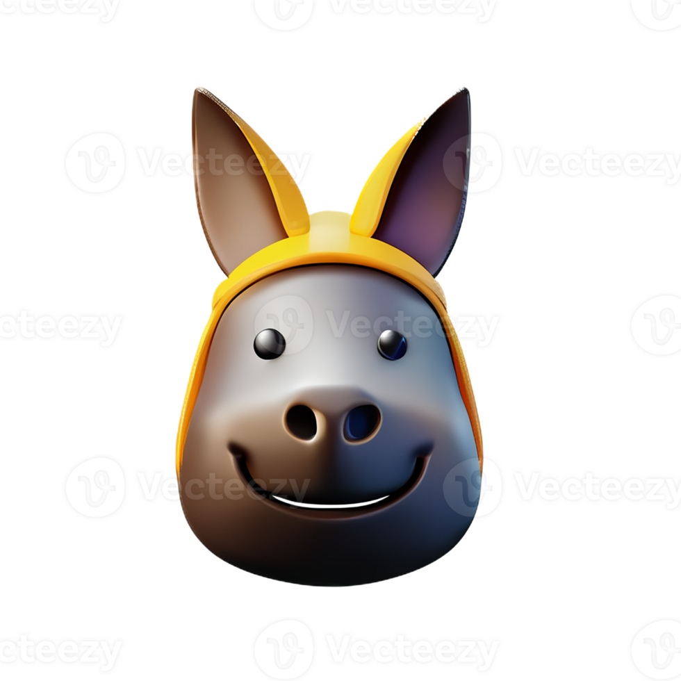 donkey 3d rendering icon illustration png