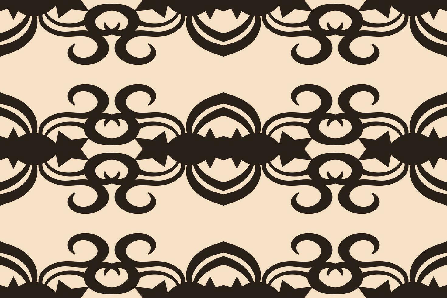 Ethnic Ikat fabric pattern geometric style.African Ikat embroidery Ethnic oriental pattern brown cream background. Abstract,vector,illustration.Texture,clothing,frame,decoration,carpet,motif. vector