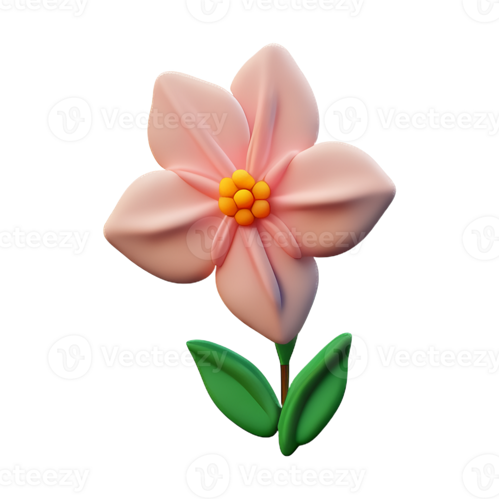 jasmine flower 3d rendering icon illustration png