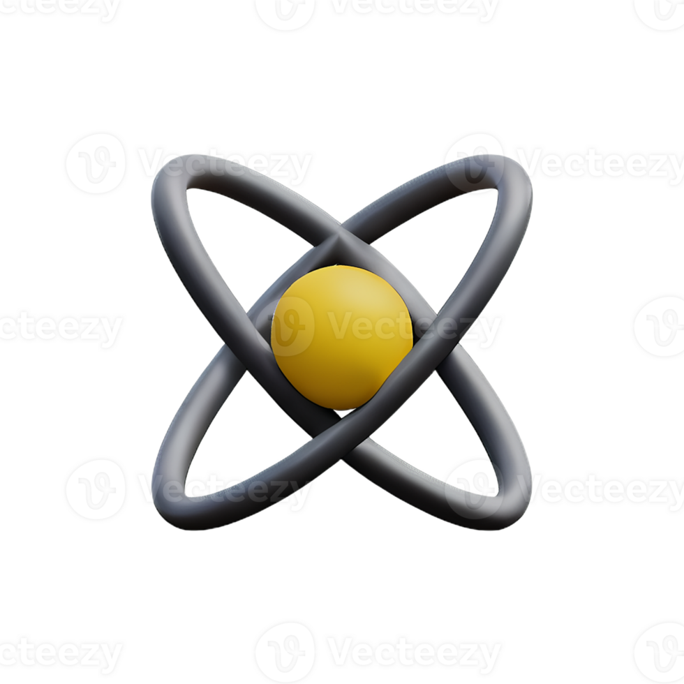 atom 3d rendering icon illustration png