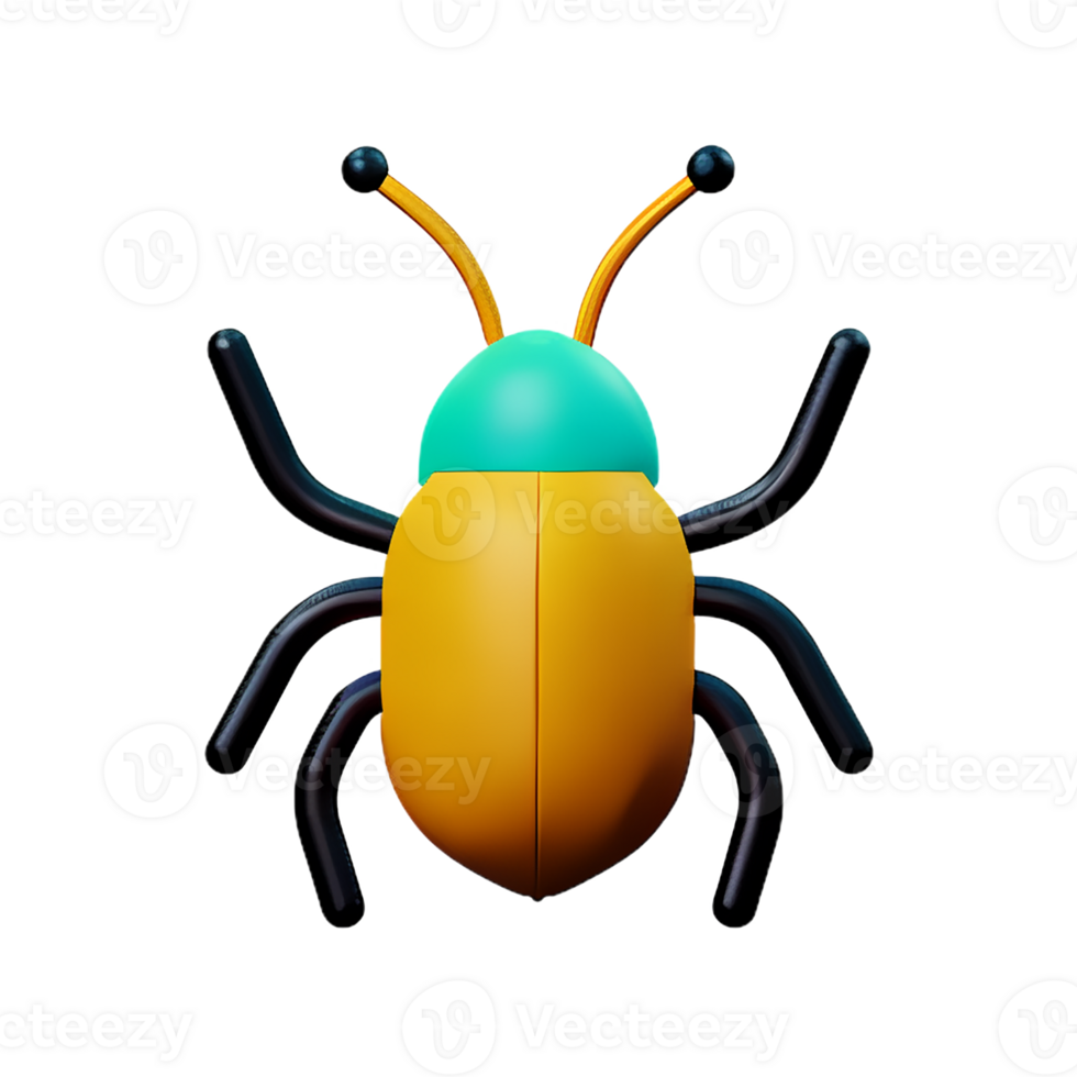 bug 3d rendering icon illustration png