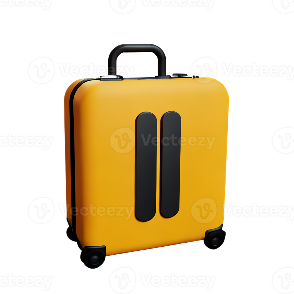 suitcase 3d rendering icon illustration png