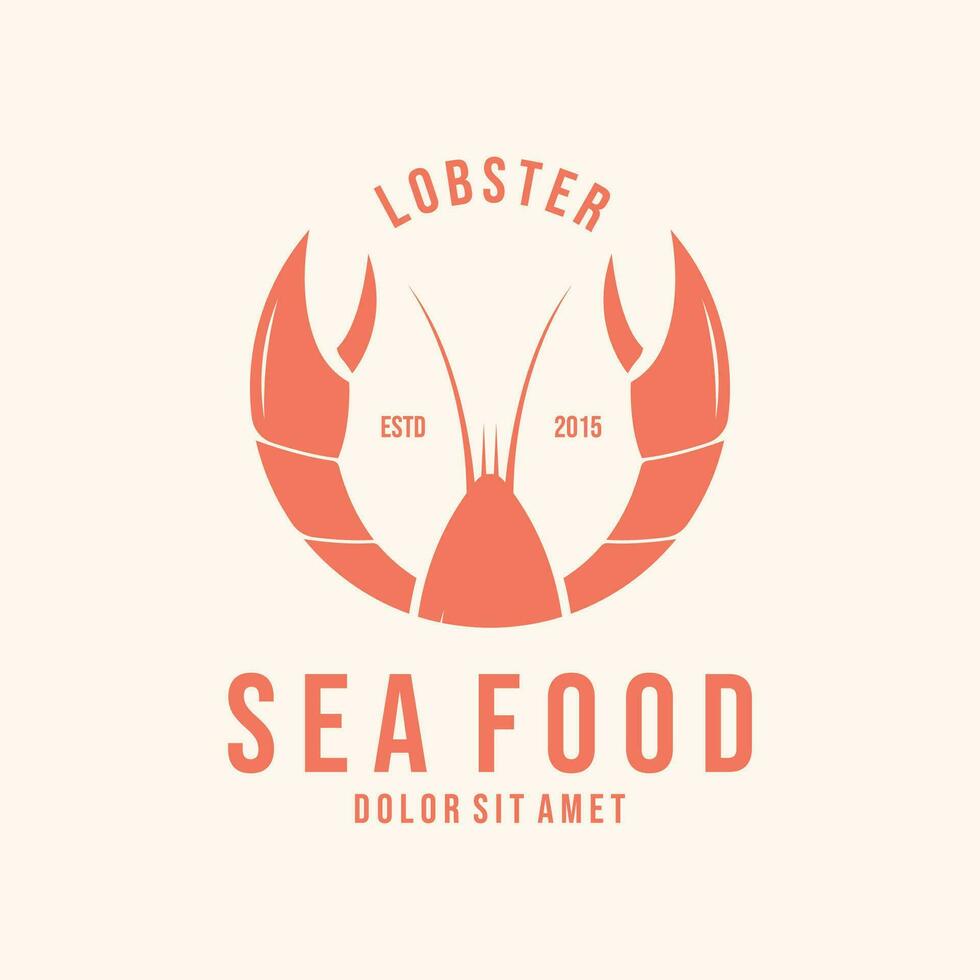 Lobster Logo Simple Design Template vector