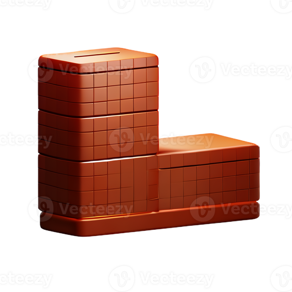 brick 3d rendering icon illustration png
