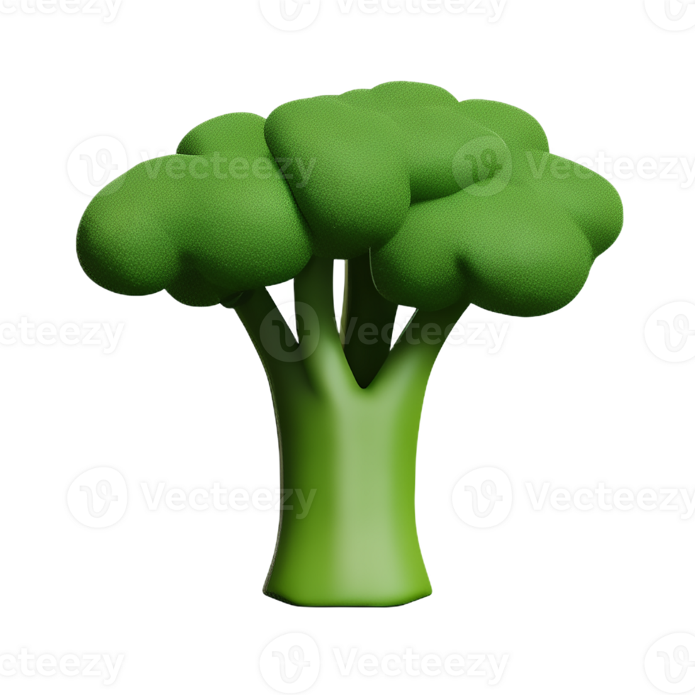 broccoli 3d rendering icon illustration png