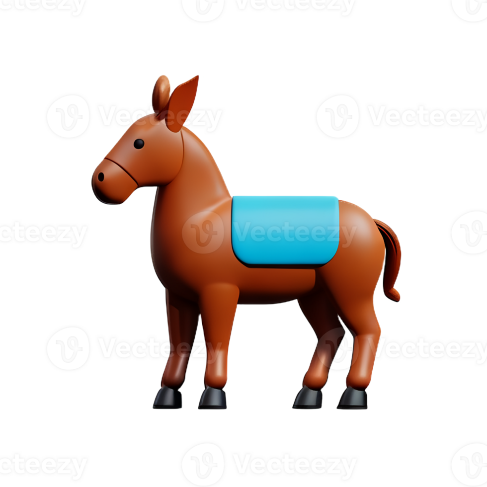 donkey 3d rendering icon illustration png