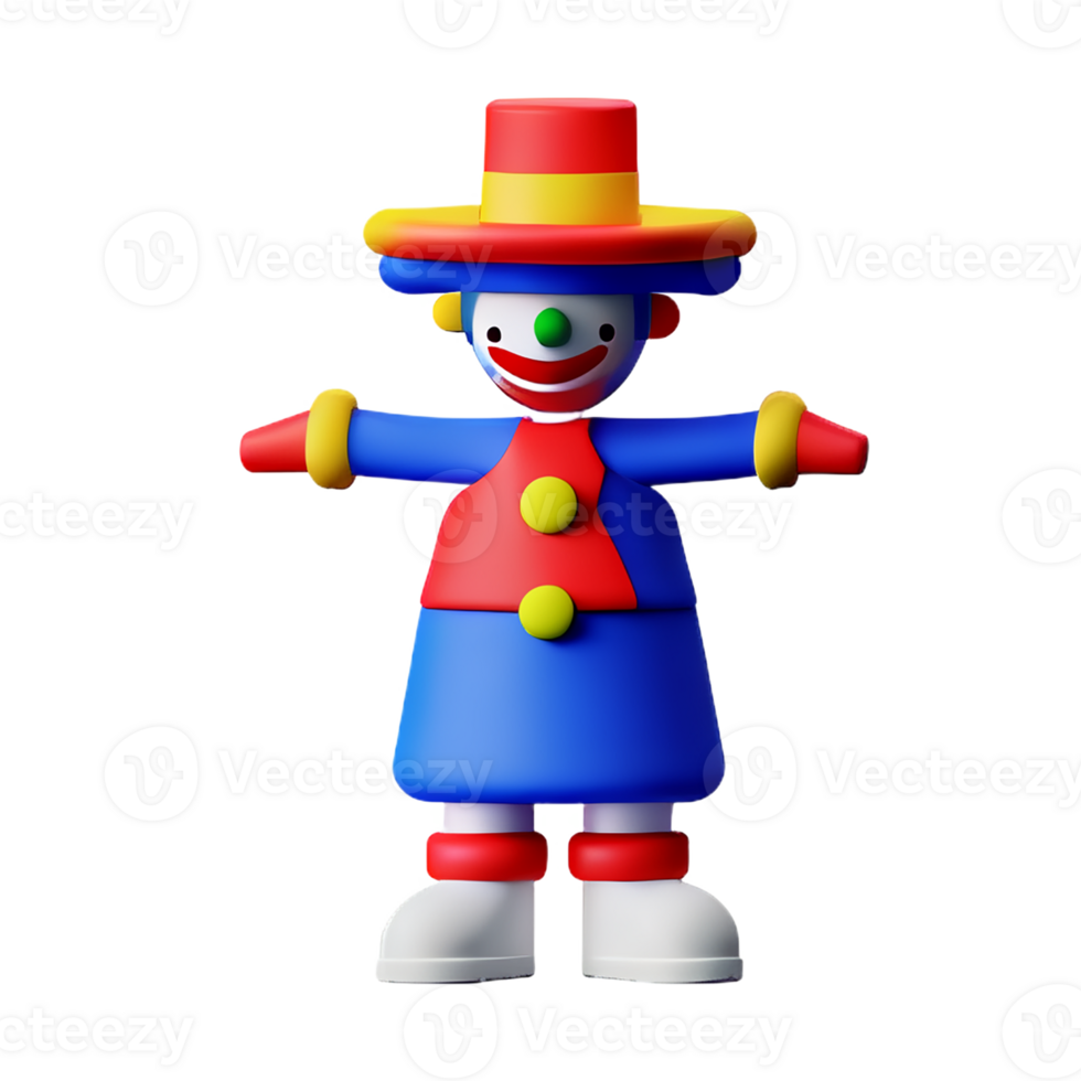 clown 3d rendering icon illustration png