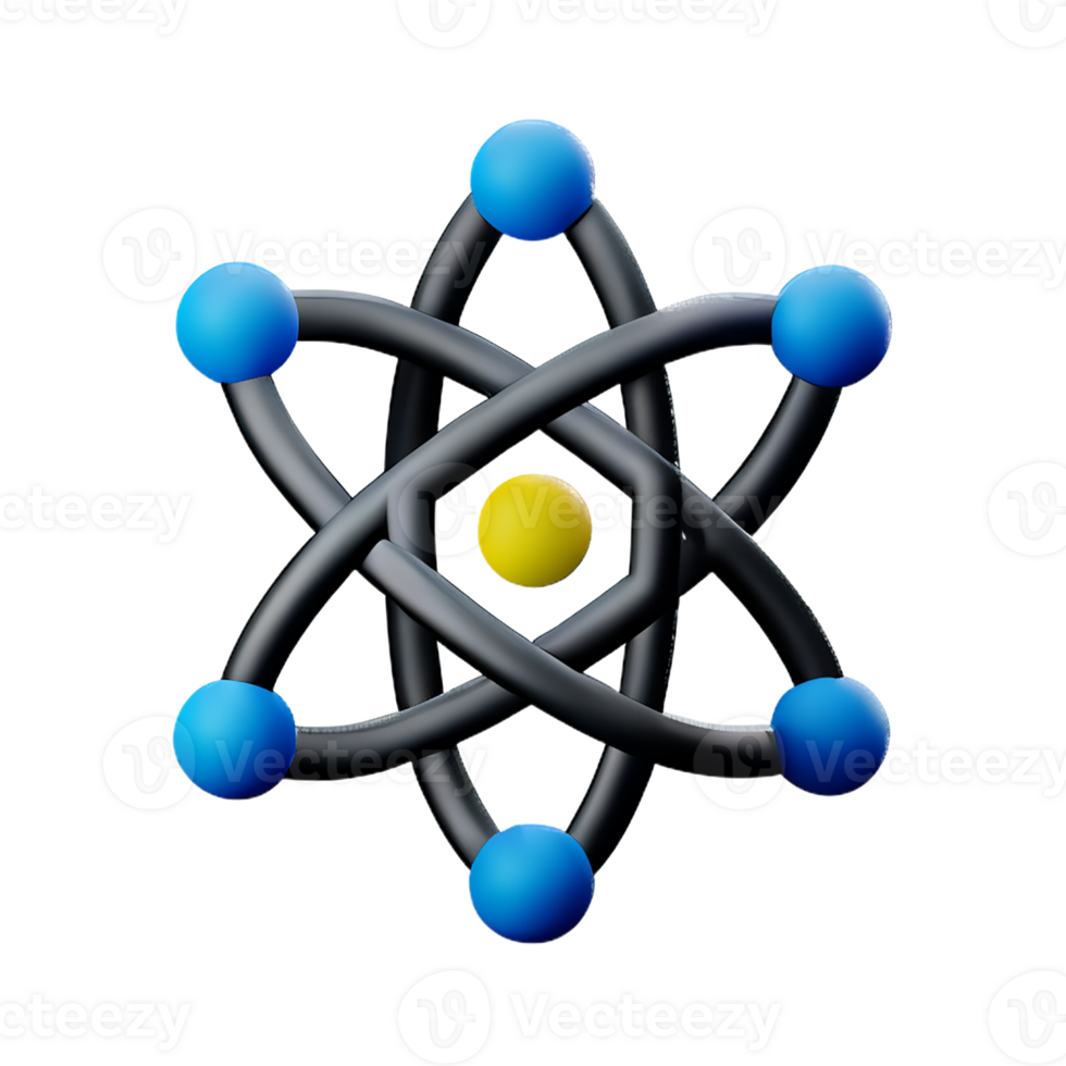 atome 3d le rendu icône illustration png