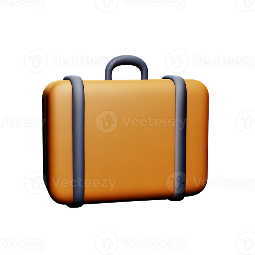 suitcase 3d rendering icon illustration png