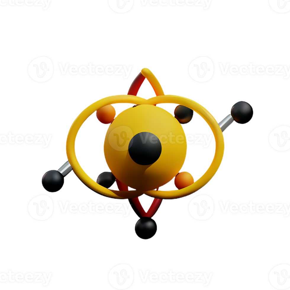 atom 3d rendering icon illustration png