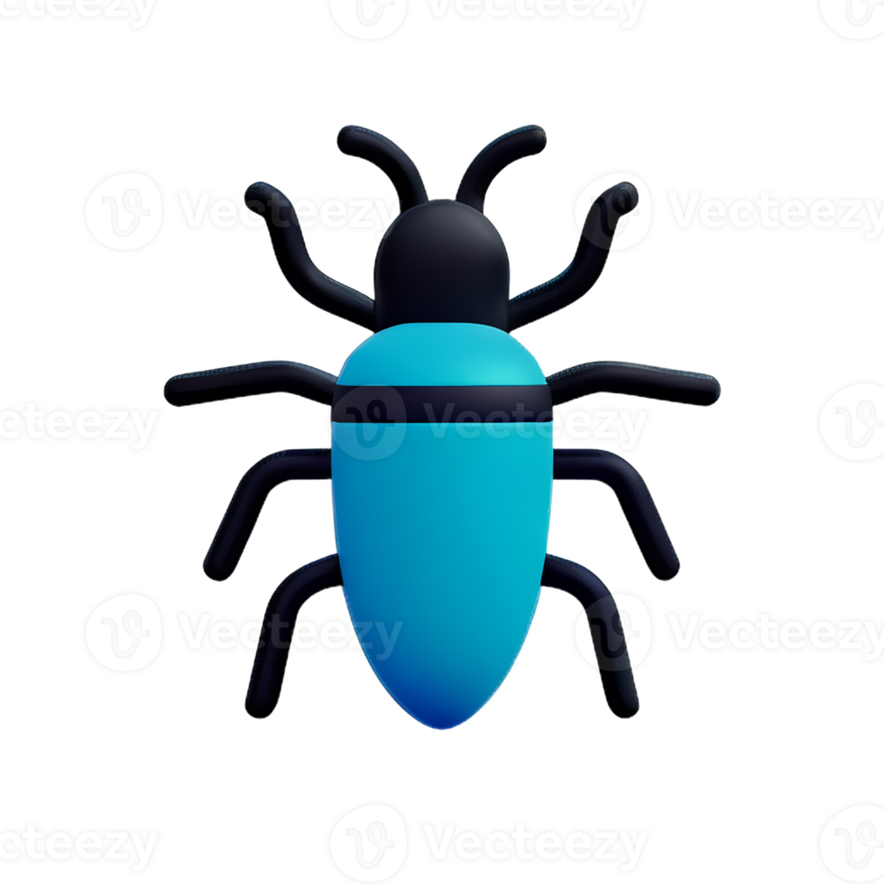 bug 3d rendering icon illustration png