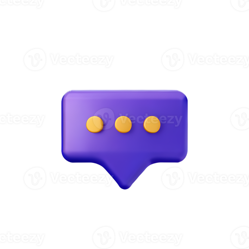 chat bubble 3d rendering icon illustration png