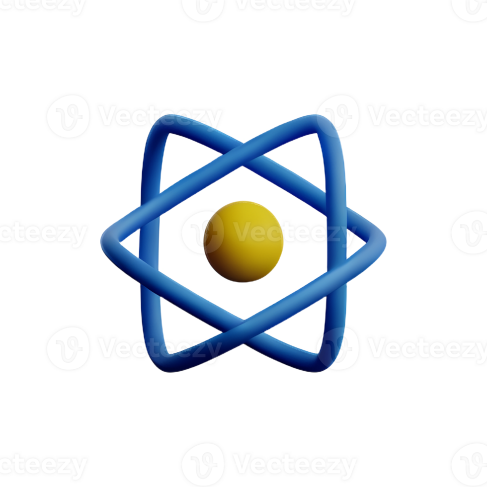 atom 3d rendering icon illustration png