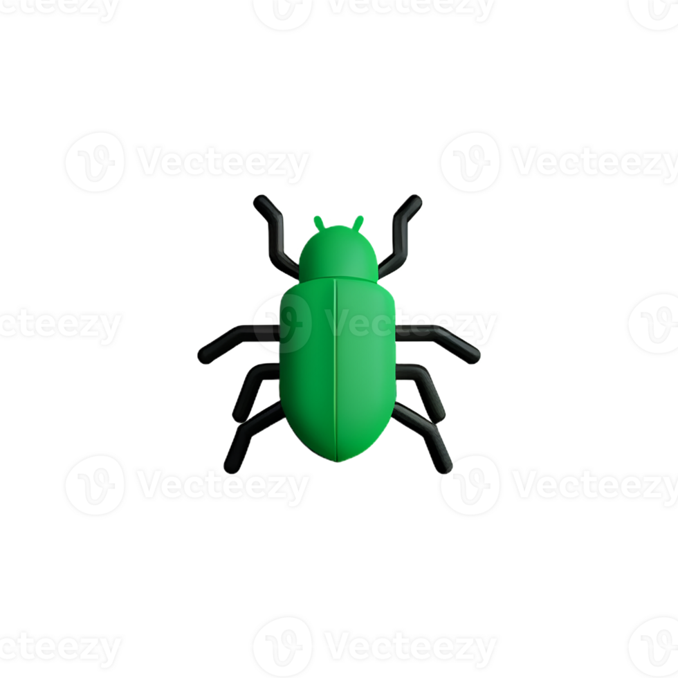 bug 3d rendering icon illustration png