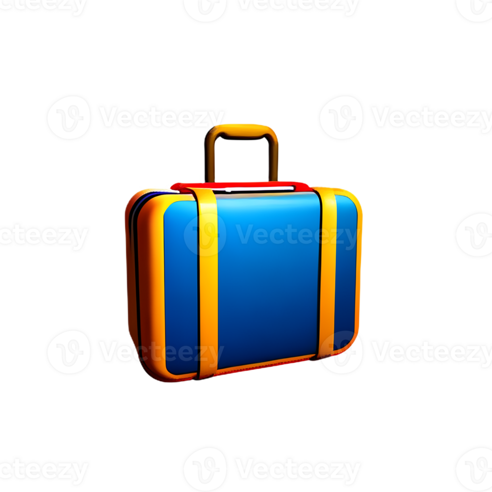 suitcase 3d rendering icon illustration png