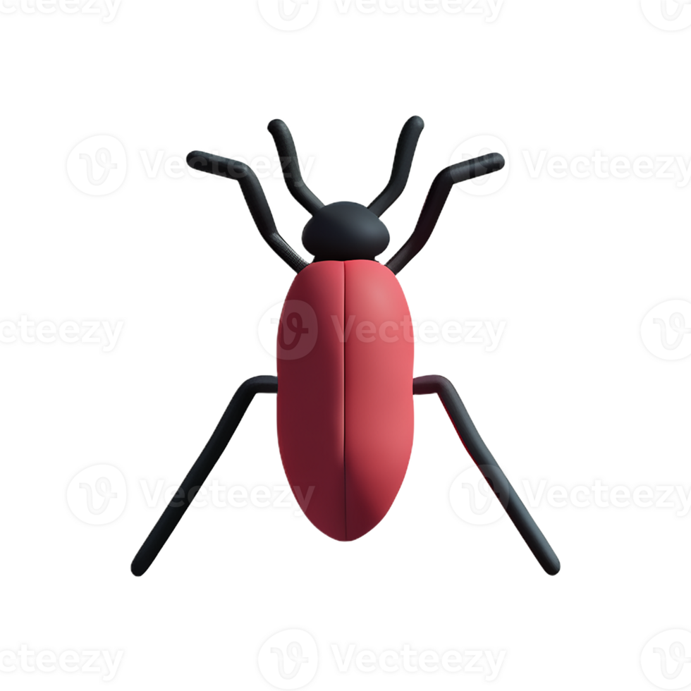 bug 3d rendering icon illustration png