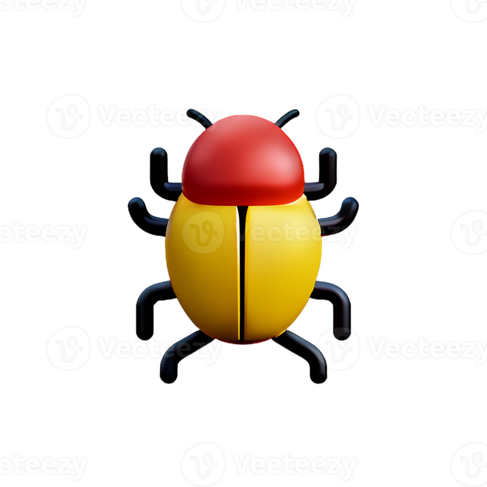 bug 3d rendering icon illustration png