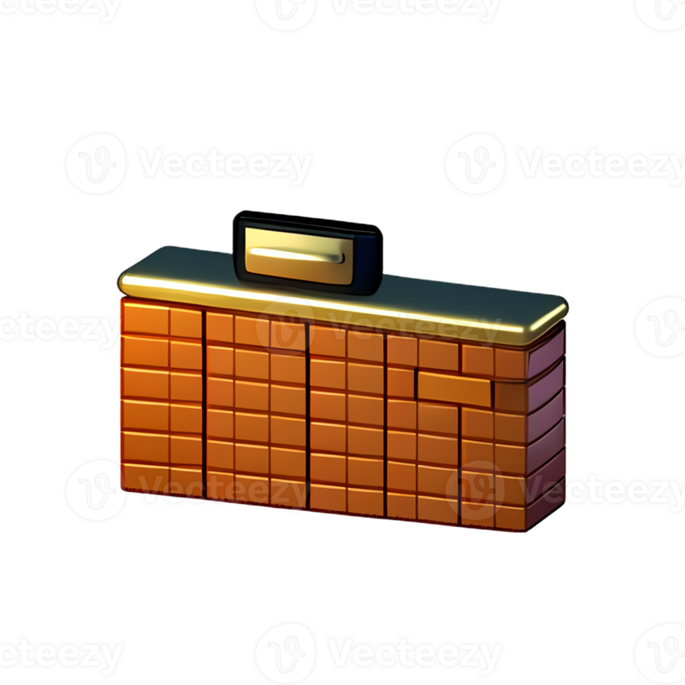 brick 3d rendering icon illustration png