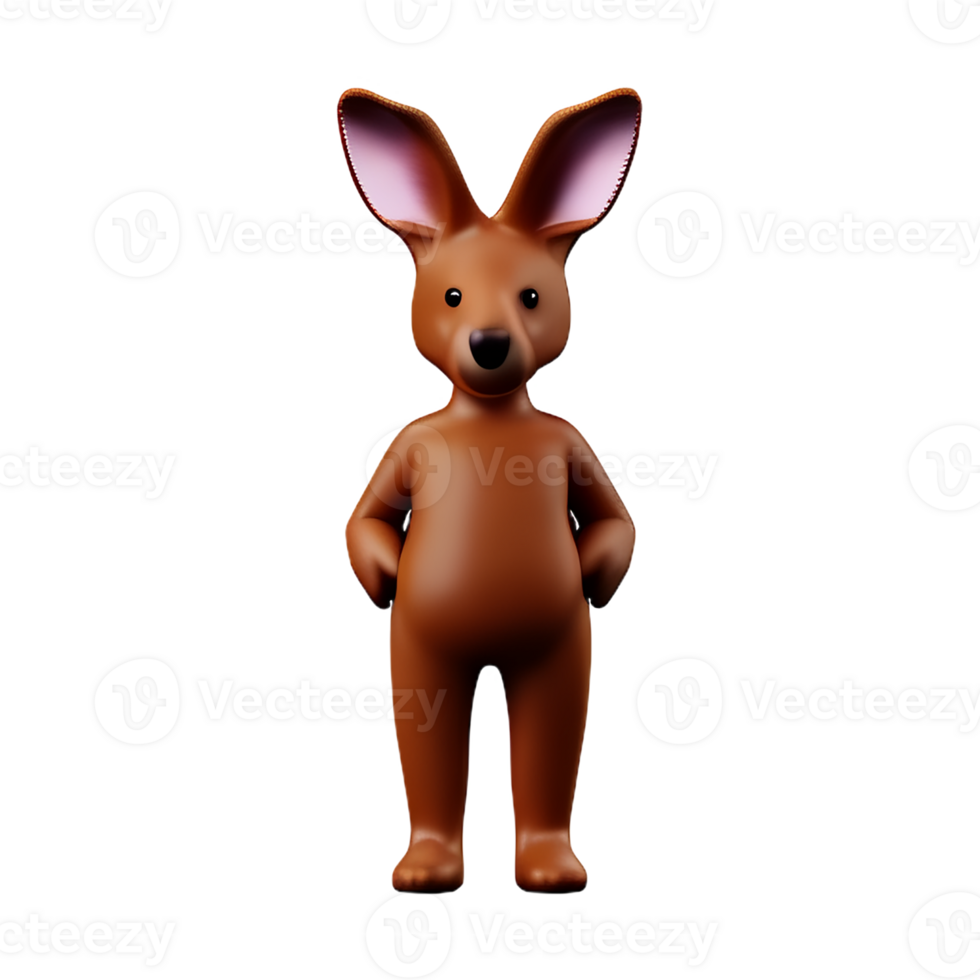 kangaroo 3d rendering icon illustration png