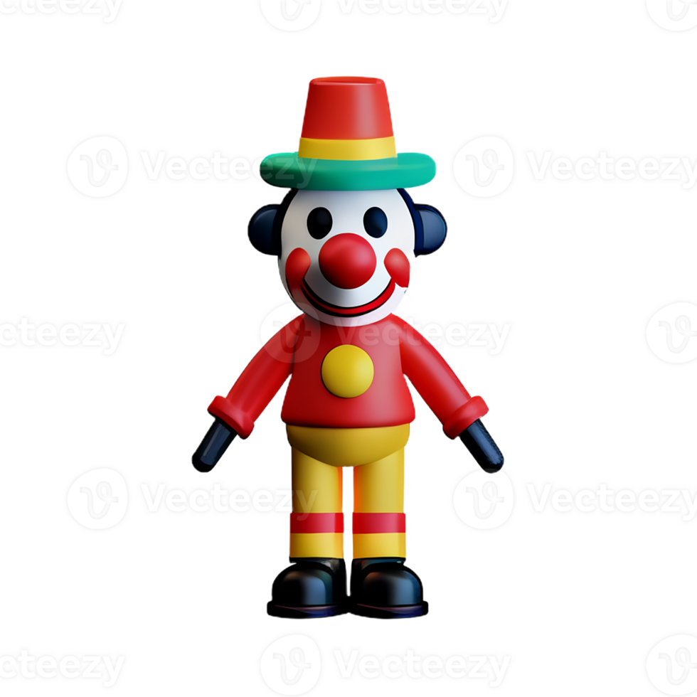 clown 3d rendering icon illustration png