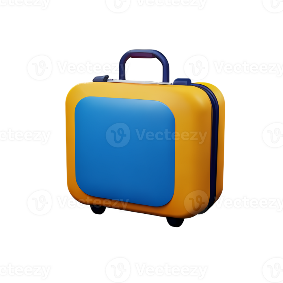 suitcase 3d rendering icon illustration png