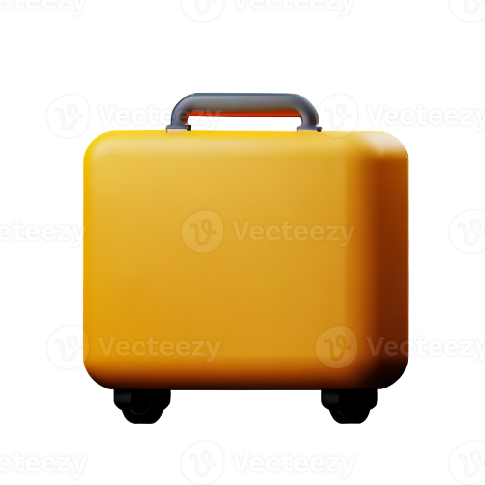 suitcase 3d rendering icon illustration png