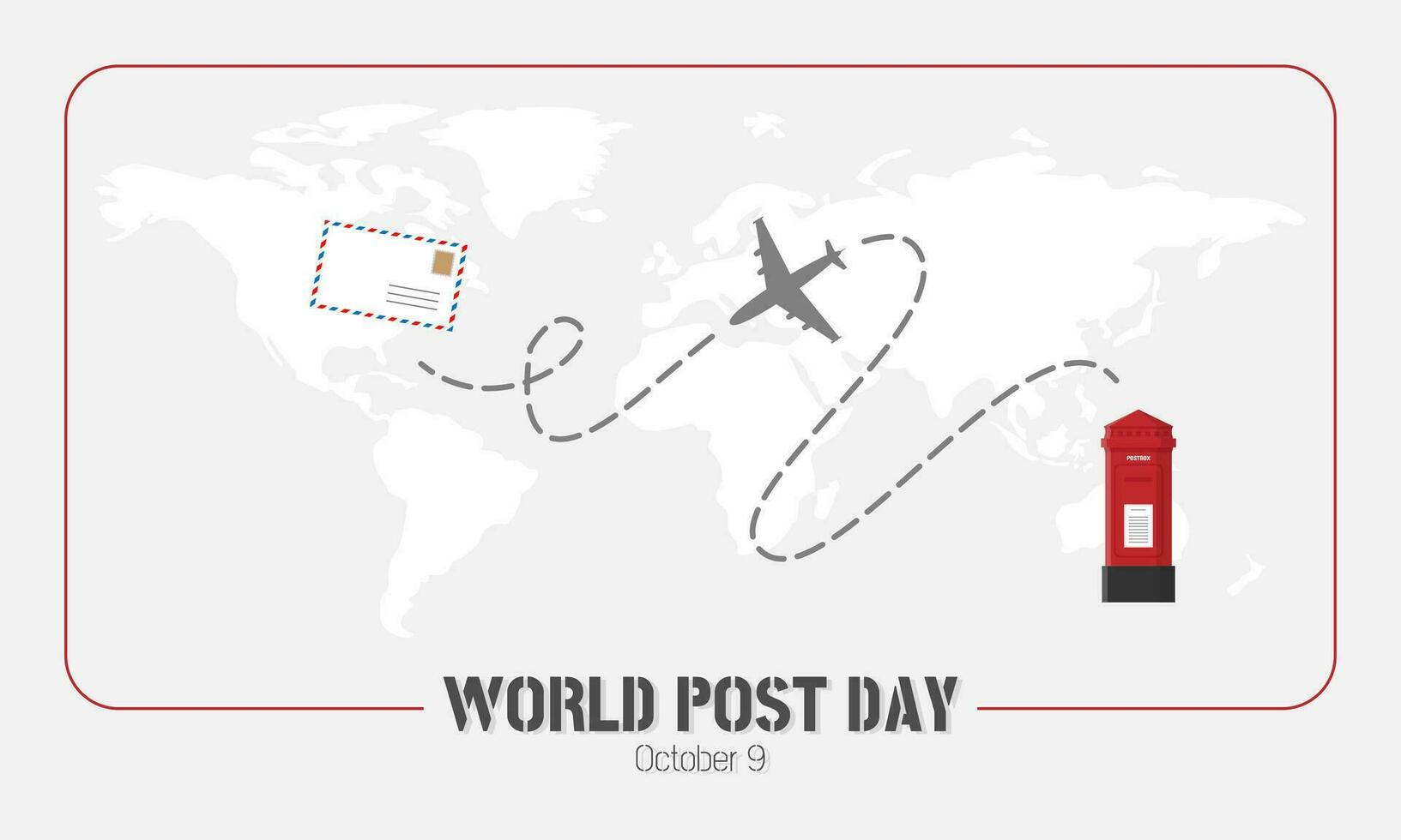 Happy World Post Day with sending letters by air vector