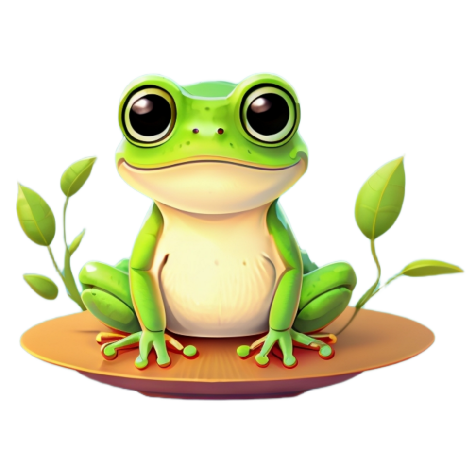 Cute Frog PNG Image Transparent Background Ai Generative