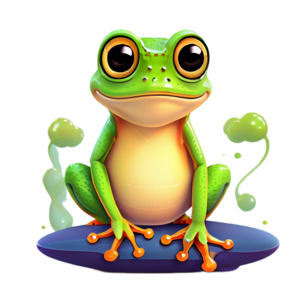 Cute Frog PNG Image Transparent Background Ai Generative