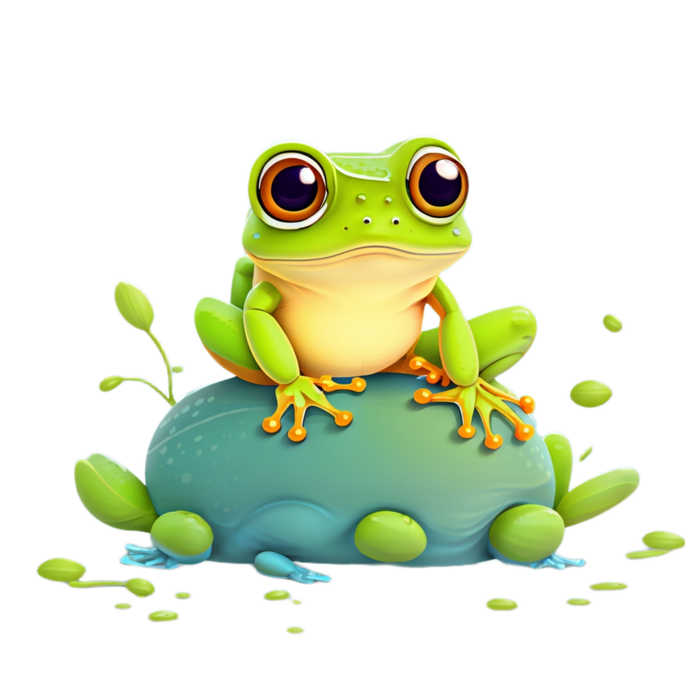 Cute Frog PNG Image Transparent Background Ai Generative