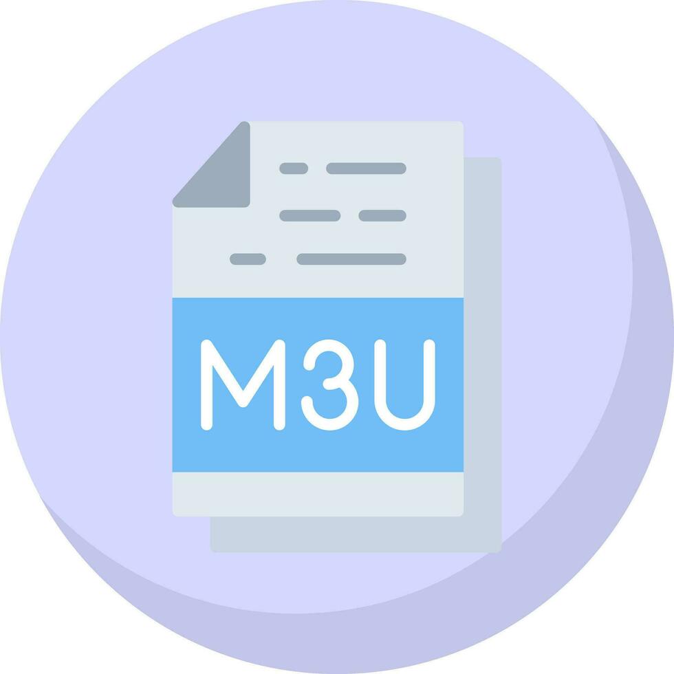 M3U File Format Vector Icon Design