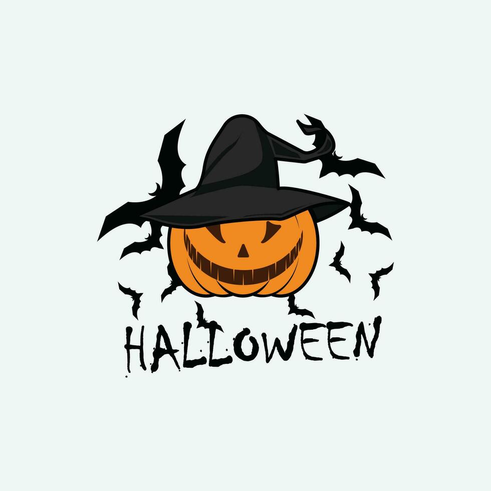 Halloween logo vintage icon design. vector