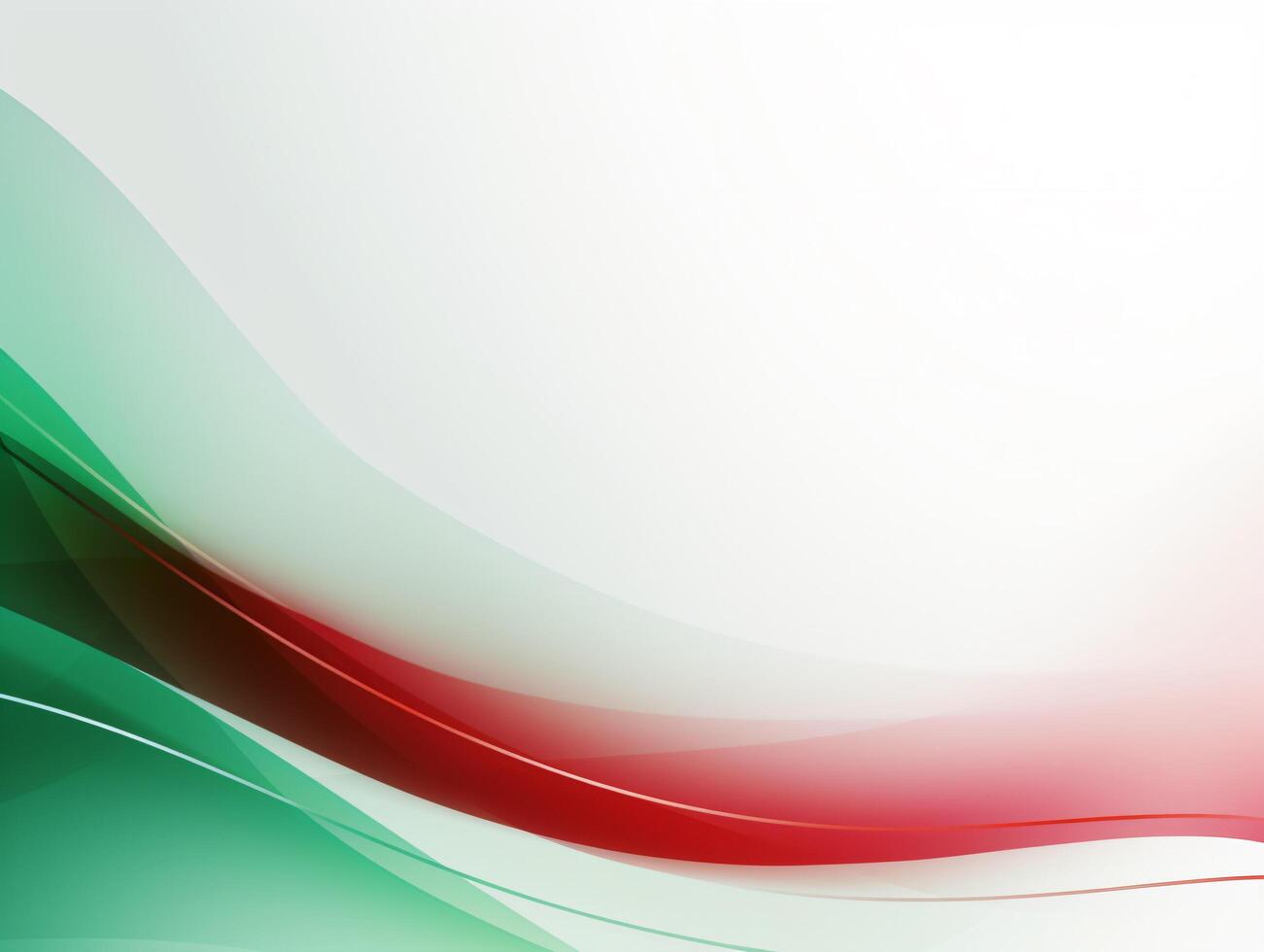 An Abstract Green and Red Presentation Background with Curved Lines Decorative Borders and Empty Space photo