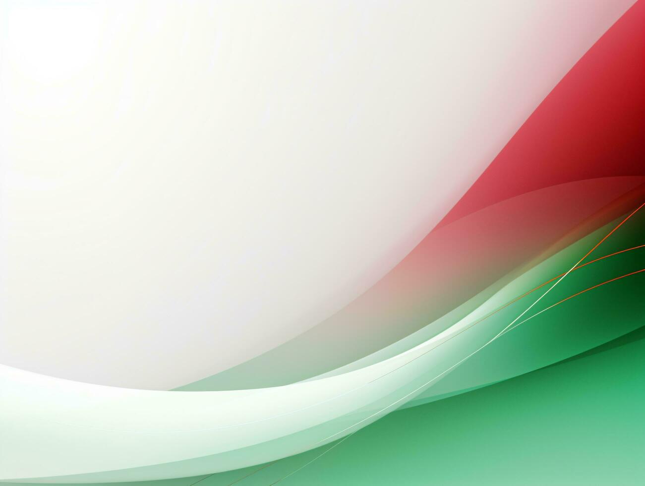 An Abstract Green and Red Presentation Background with Curved Lines Decorative Borders and Empty Space photo