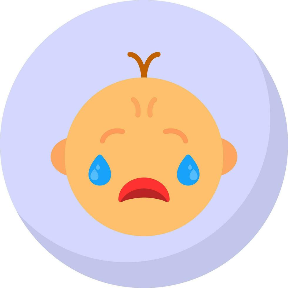 bebé llorando vector icono diseño