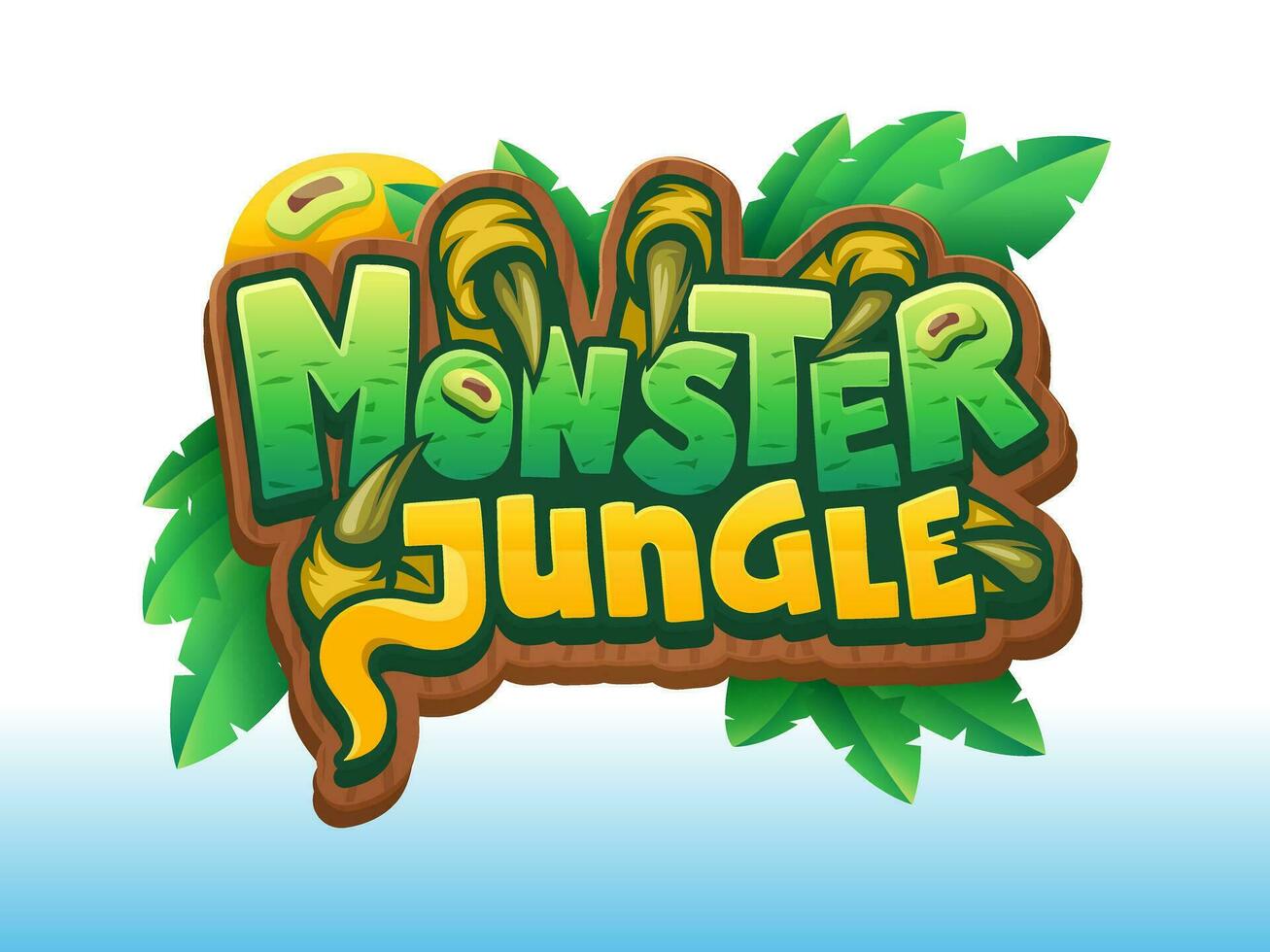 monster jungle game text vector