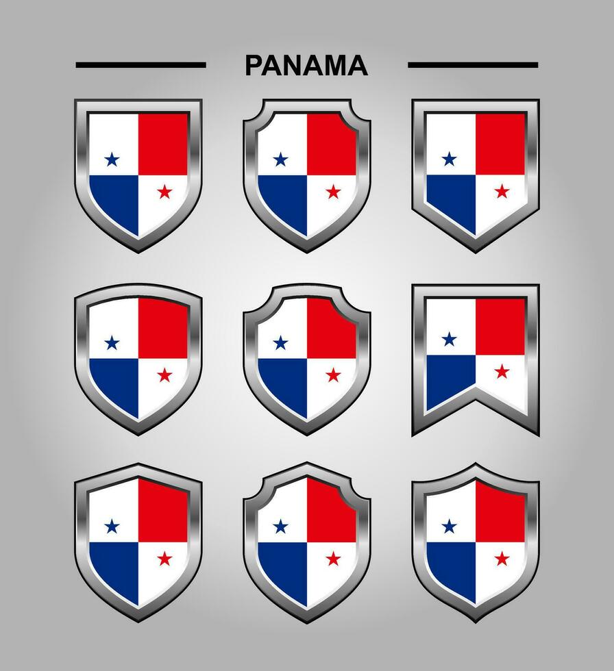 Panamá nacional emblemas bandera con lujo proteger vector