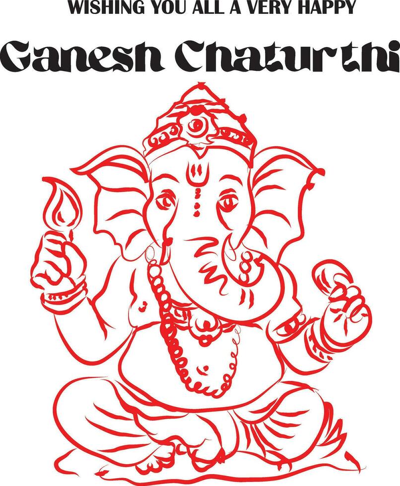 Happy Ganesh Chaturthi, Vector Illustration.