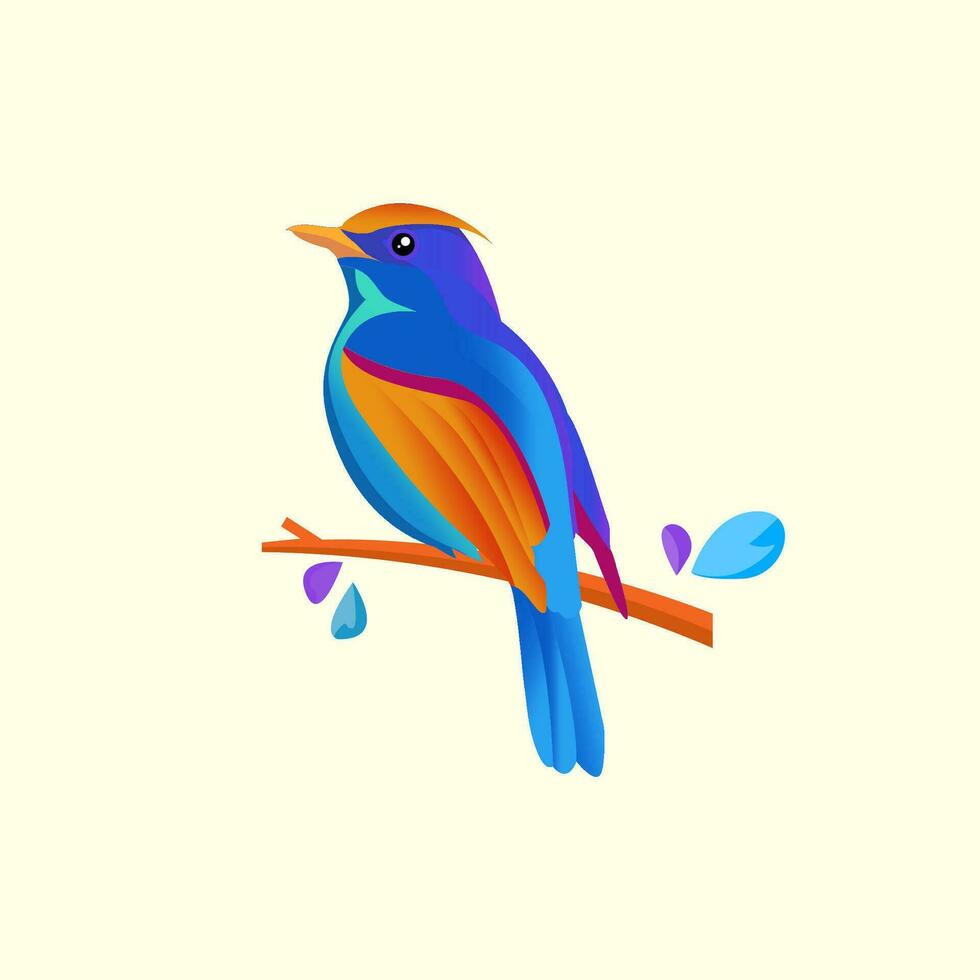 pájaro vector lleno color