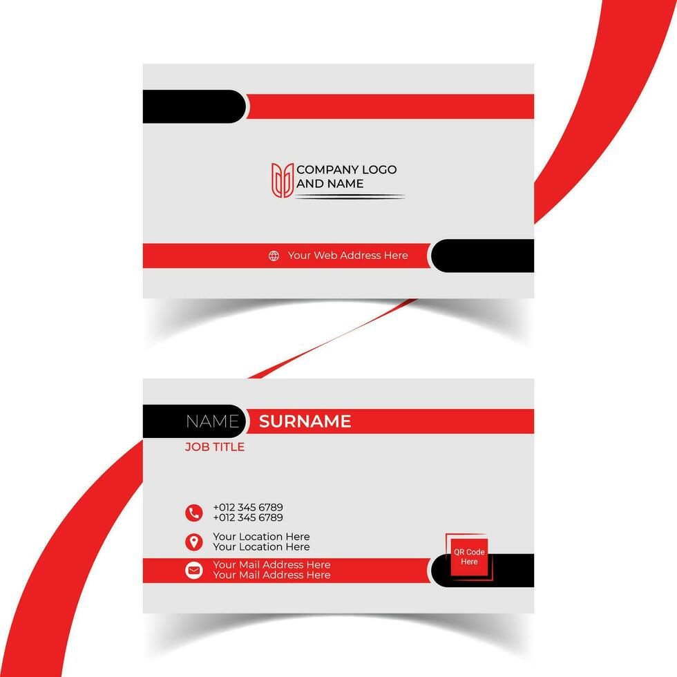 Modern Creative and Simple Corporate Business Card Template Design. vector