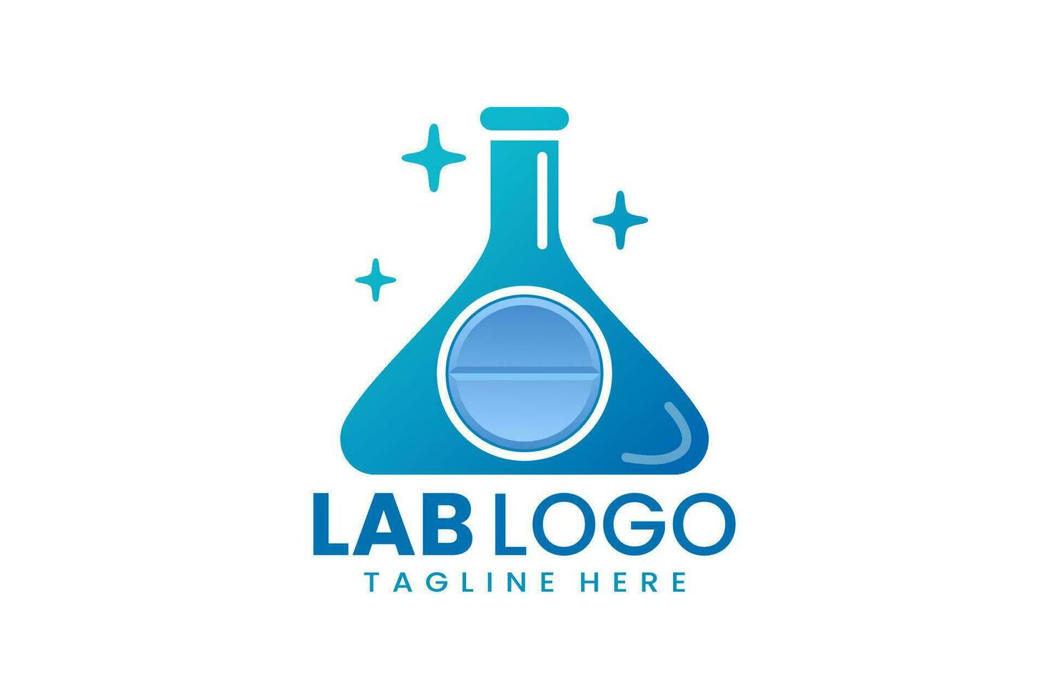 Flat modern simple laboratory logo template icon symbol vector design illustration