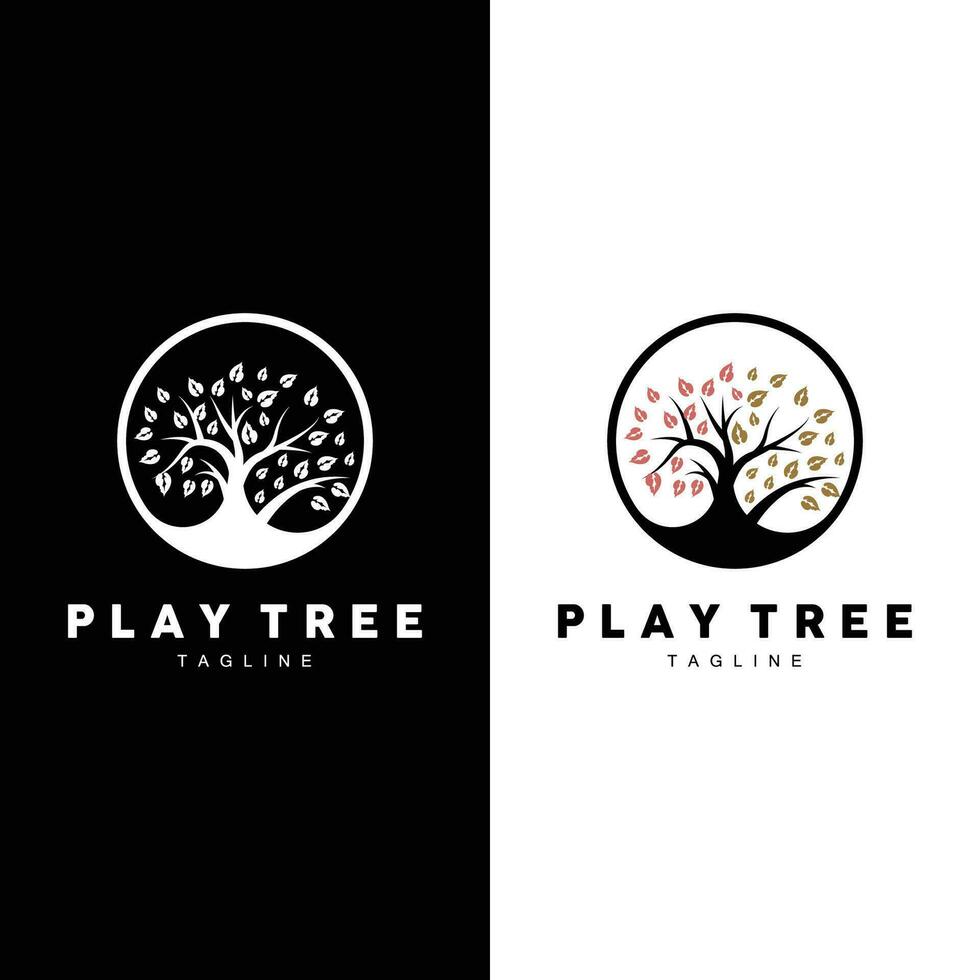 árbol logo planta diseño vector ilustrador modelo