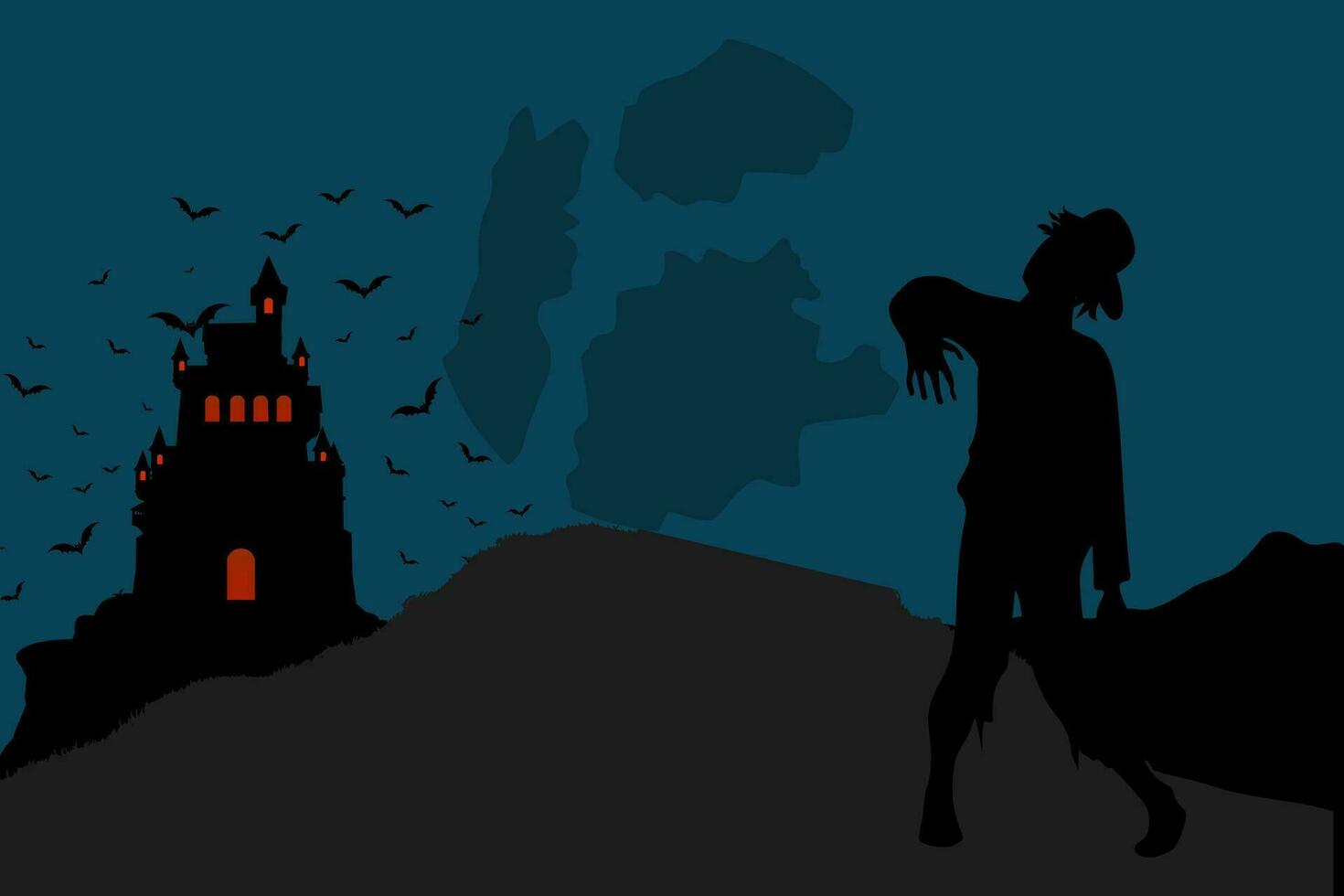 Halloween Set Background Elements Bundle Theme Pack vector