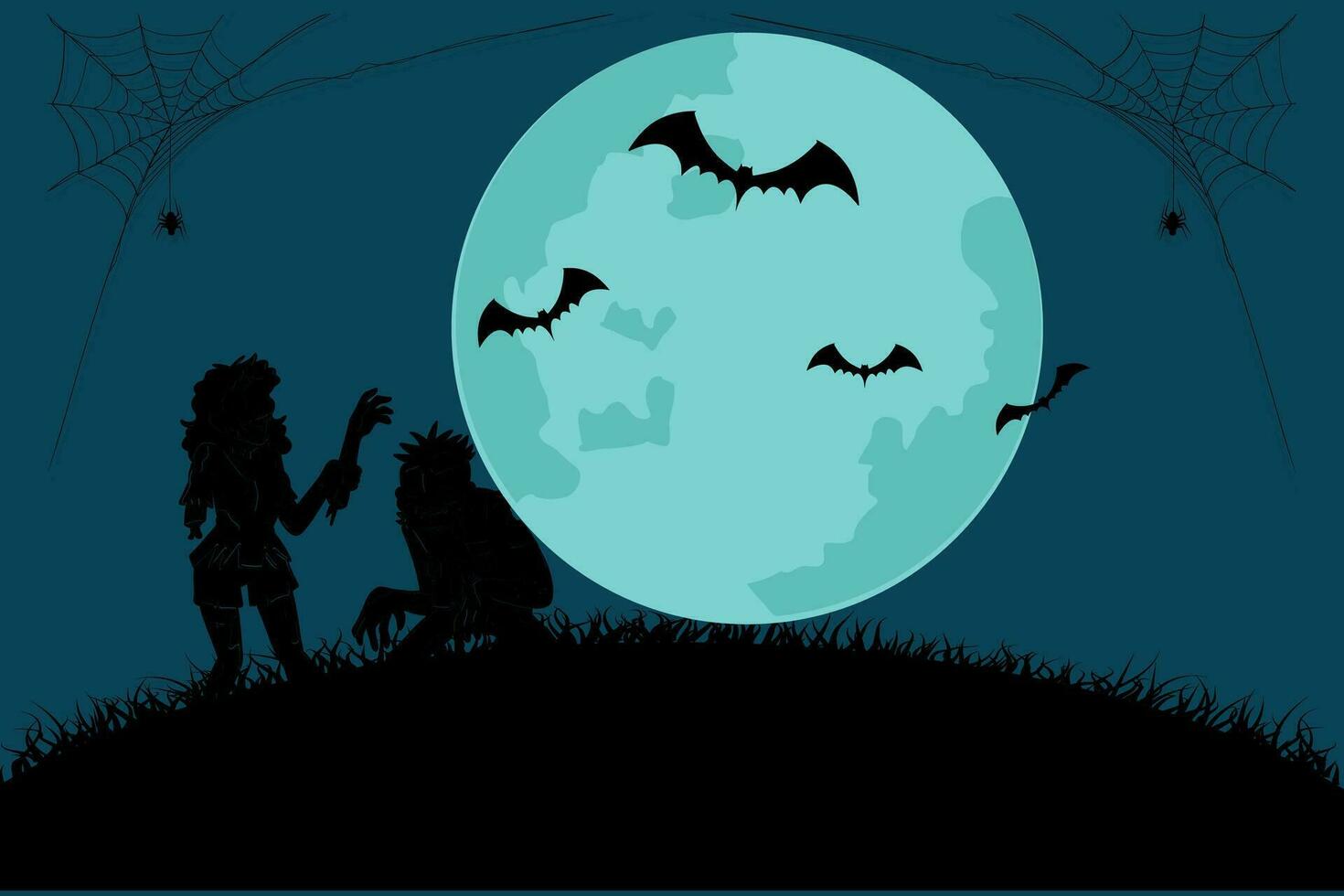 Halloween Set Background Elements Bundle Theme Pack vector